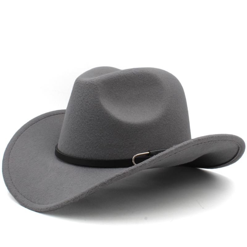 

Wide Brim Hats Women's Men's Wool Hollow Western Cowboy Hat With Fashion Belt Size Gentleman Lady Jazz Cowgirl Toca Sombrero Cap, Brown