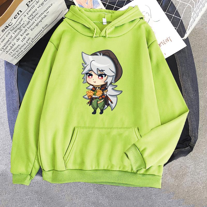 

Men's Hoodies & Sweatshirts Genshin Impact Print Pullover Anime Male Casual Loose Tops Oversized Sweatshirt Cool Hooded Long Sleeve Clothing, Black