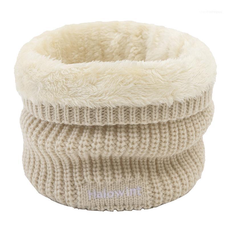 

Scarves 2021 Winter Scarf Women Knit Ring Neck Thick Fur Fleece Letter Embroidery Warm Outdoor Sport Men Collar Infinity Snood1