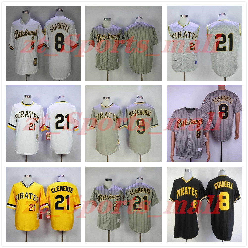 

Pittsburgh Vintage Baseball Retror Pirates Willie Stargell Jersey Bill Mazeroski Roberto Clemente Cooperstown Flexbase Cool Base Pullover Men Women Youth, As shown in illustration