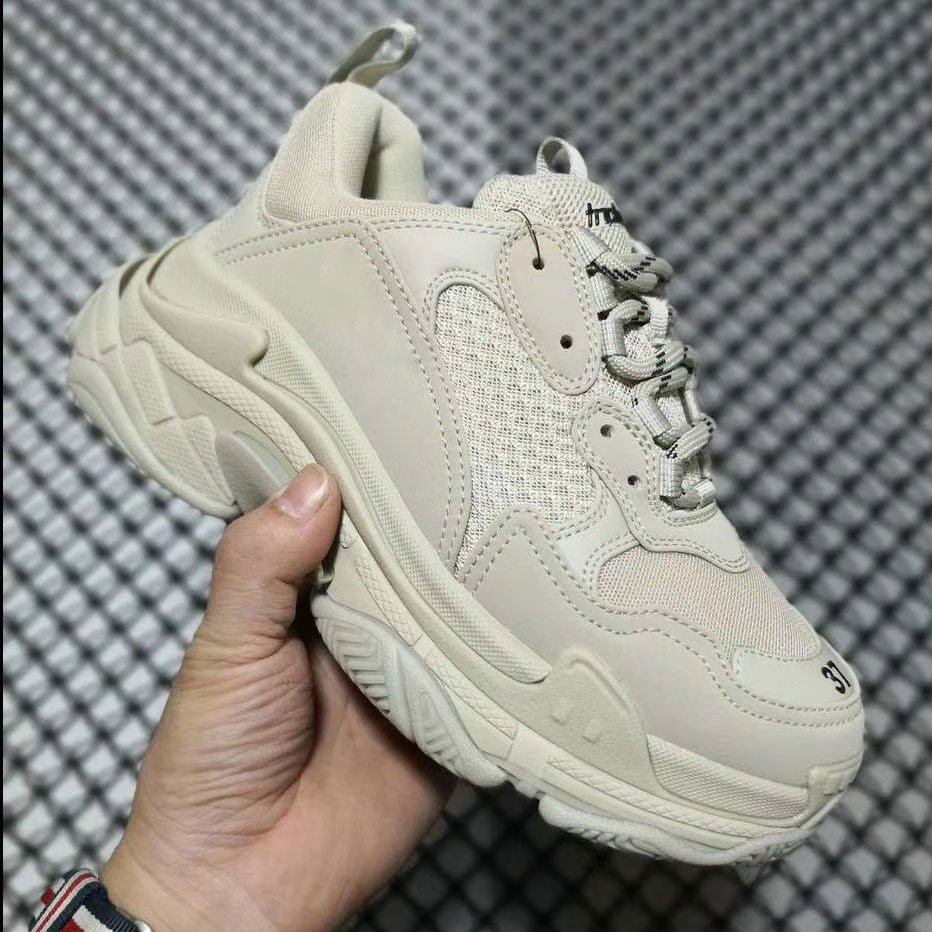 

top quality Casual Shoes Top three s fashion Paris 17fw sports shoes men's black and white green casual father tennis 35-45, Beige