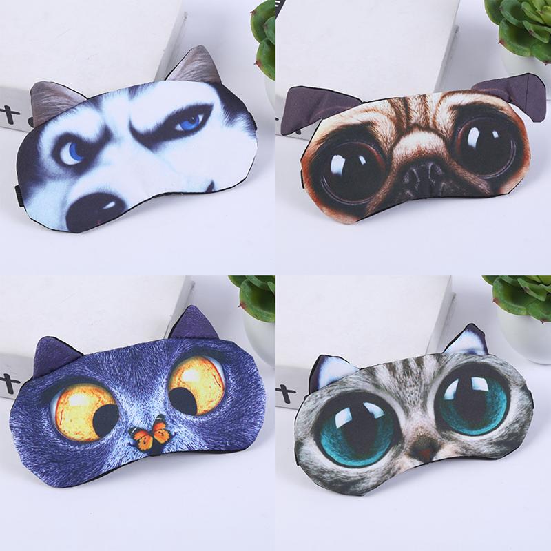 

Berets Eye Mask Eyeshade Cover Shade Natural Sleeping Patch Cute Cat Dog Sleep Women Men Soft Blindfold Travel Eyepatch, Bago
