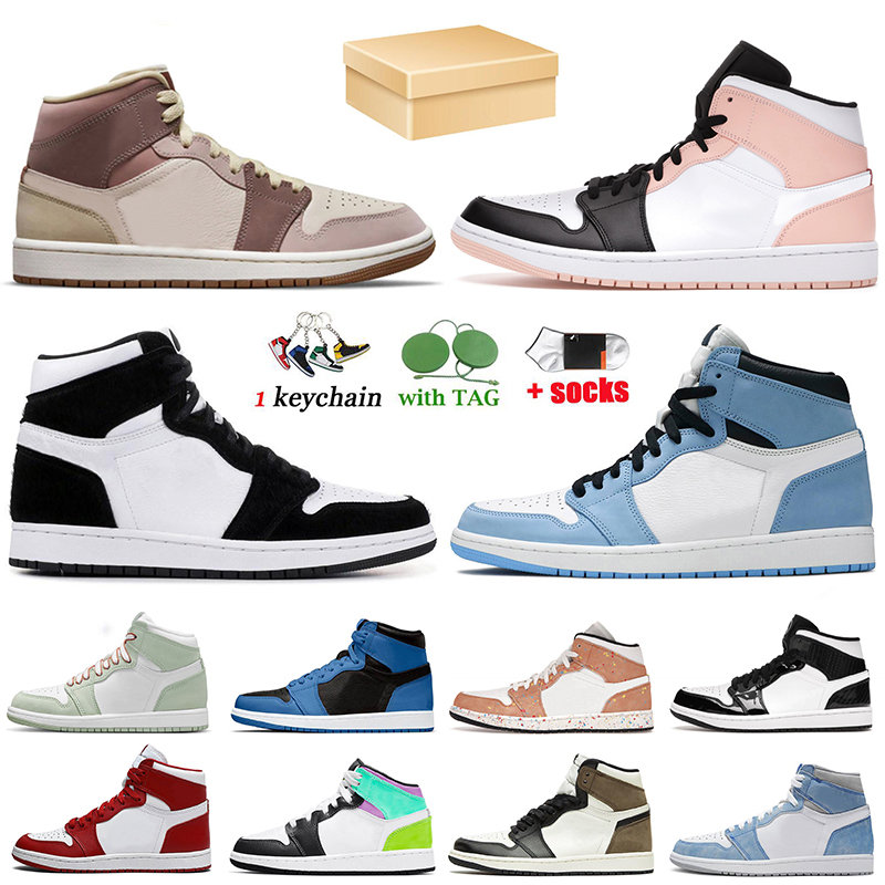

2022 Fashion New Basketball Shoes 1s Jumpman 1 Sports High OG Dark Pony University Blue Brushstroke Twist Mid Crimson Tint Toe Seafoam Mens Women Sneakers With Box, B8 mid dutch green 36-40