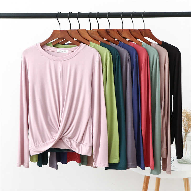 

soft modal fashion women blouse casual loose long sleeve patchwork korean spring autumn blouse plus size W789 210526, Red