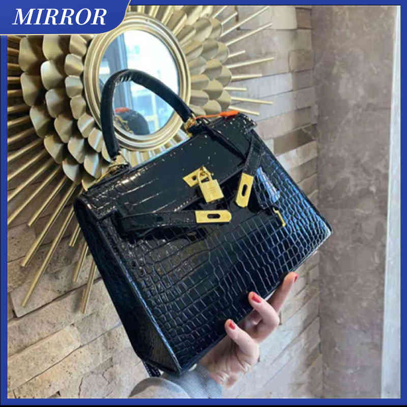 Miroir Crocodile motif Sac à main Sacs à main pour femme sac à main sac haut de gamme mode huit couleurs toutes tailles de sacs 25cm Ready Stock