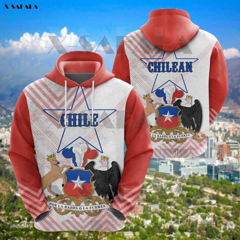 

Men's Hoodies & Sweatshirts CHILE MIX Coat Of Arms Flag Eagle 3D Printed Zipper Hoodie Man Military Pullover Sweatshirt Hooded Jacket Jersey, Black