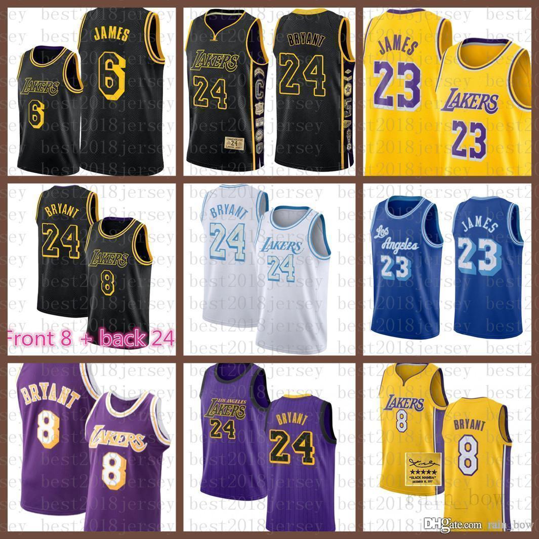 

2021 New Basketball Jersey Los Angeles Lakers Kobe 24 Bryant LeBron 23 James Mens Anthony 3 Davis Kyle 0 Kuzma Red, Black;red