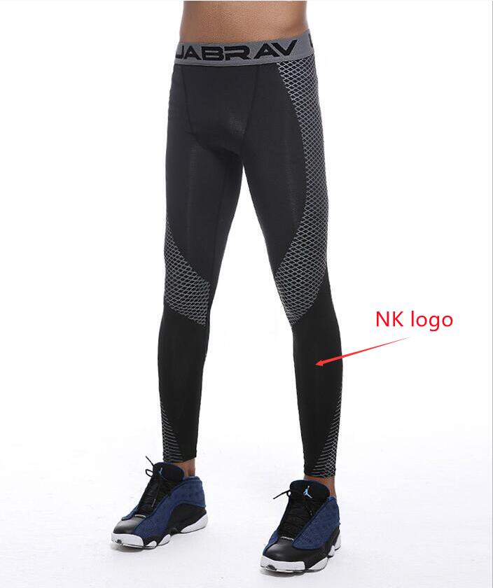 

Men' pants quick-drying tight sports leggings basketball running training stretch sport tights compression fitness pant, Black