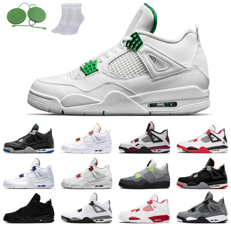 

4s man basketball shoes cool fashion color Black Cat court purple University Red Neon Alternate Motorsport orange metallic dark White Cement Grey Fire oreo Pine