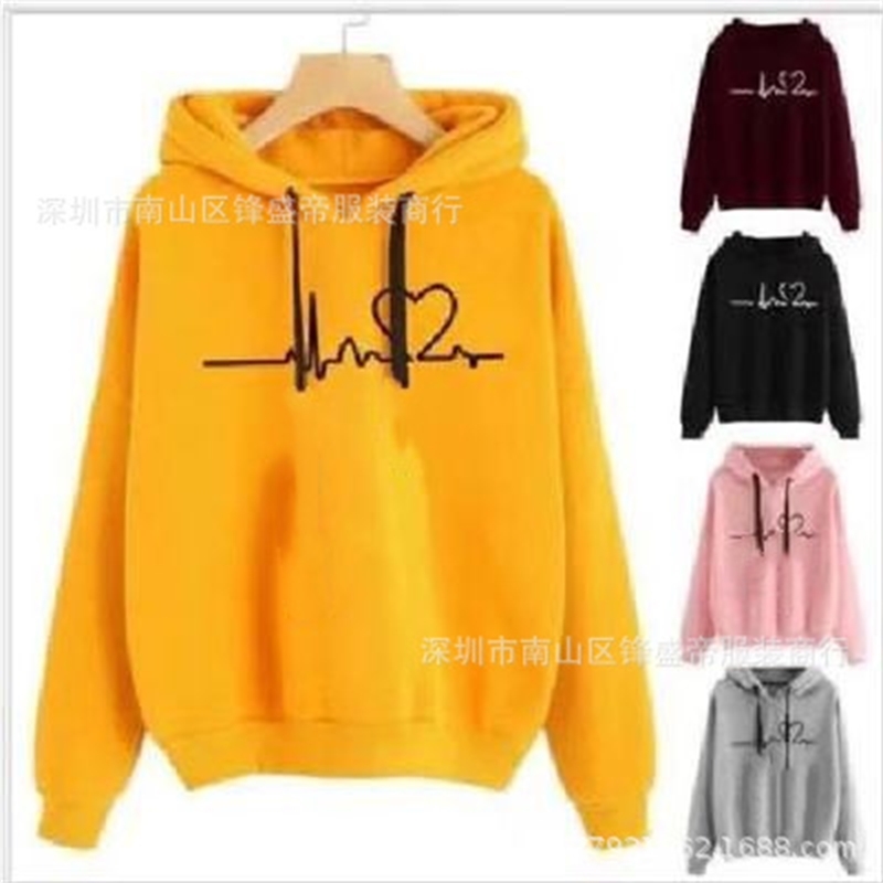 

Hooded sweater women' long sleeve top, Pink