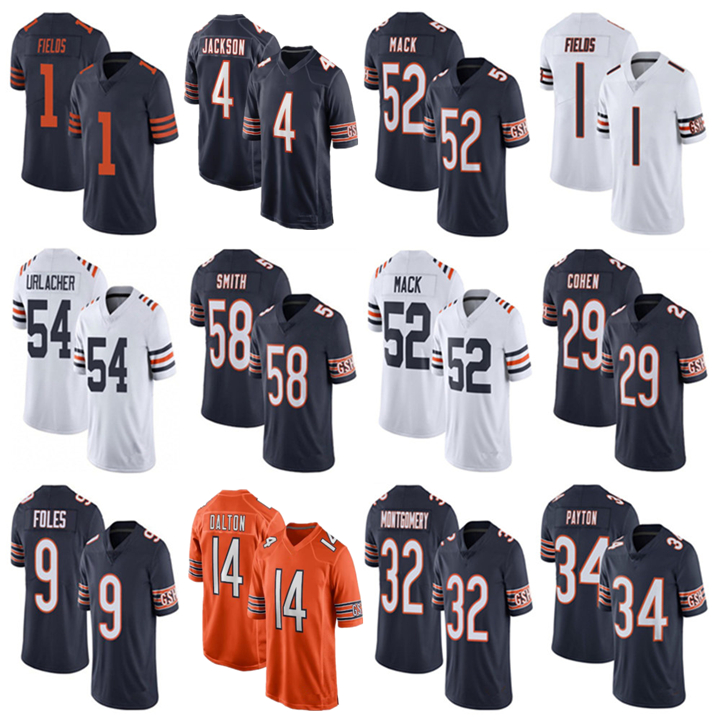

52 Khalil Mack 1 Justin Fields 34 Walter Payton Football Chicago4 Eddie Jackson Bear David Montgomery Nick Foles Tarik Cohen 14 Andy Dalton Brian Urlacher Jerseys, My store(aryahome)