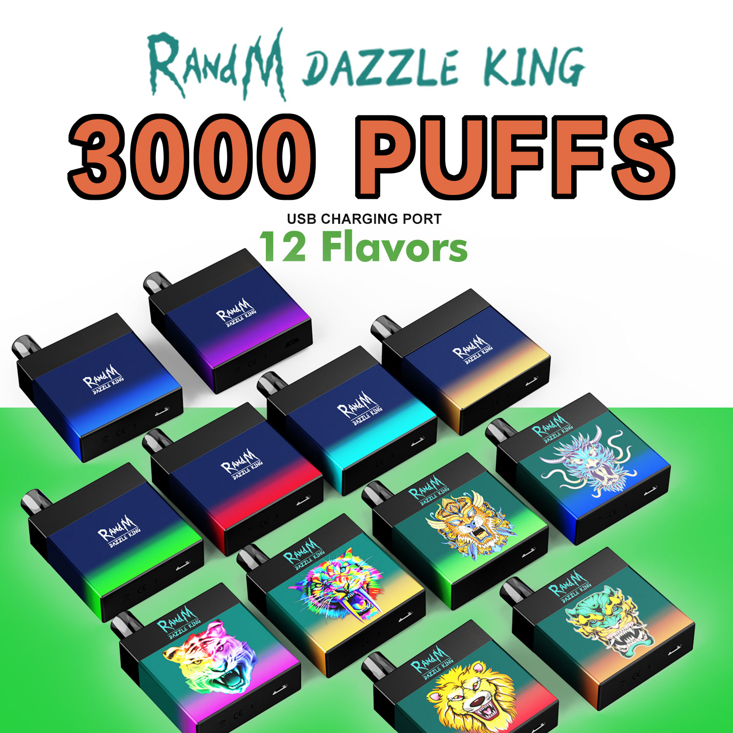 

Original Electric Vapes R and M Dazzle King 3000 Puff Electronic Cigarettes ODM USB Charging Vaporizer Pod Hookah Pen Kit Fruits Flavor E Cig Mini Disposable Vape Pen