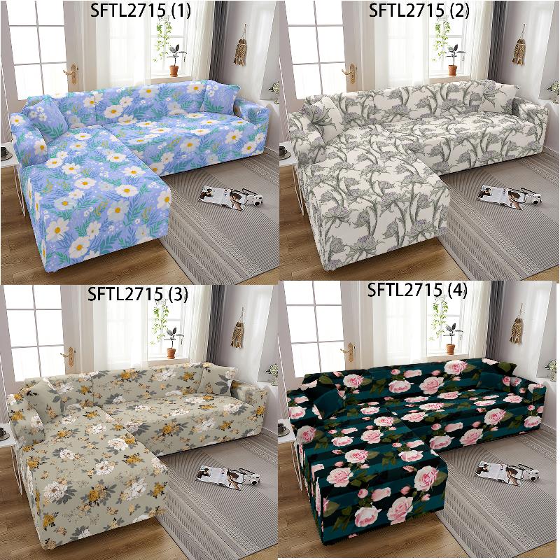 

Chair Covers Color Printing Sofa Cover L Shape 3 Seater Fondas Sofas With Long Linings For Plaid On The Puff Seat