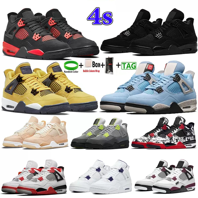 

Top Quality Men Women 4 Basketball Shoes Black Cat 4s Cactus Jack Oreo University Blue Sneaker Sail Kaws Bred Purple Metallic Tech White Cement Designers Sneakers, #001