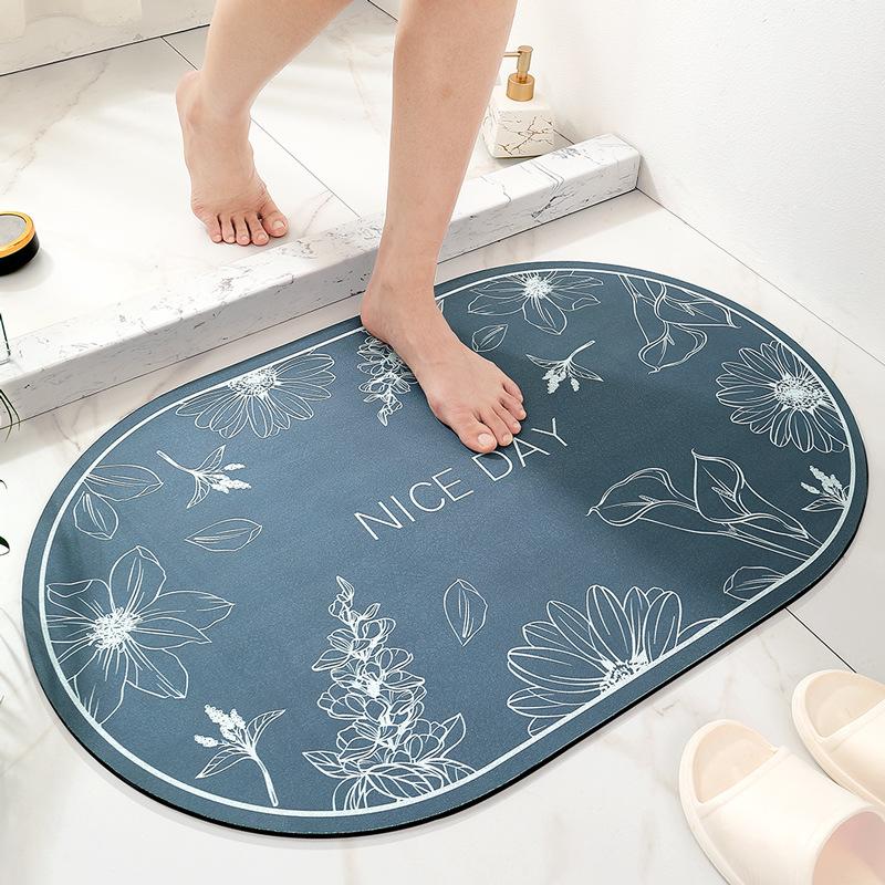 

Bath Mats Non Slip Rugs Plant Printing Entrance Indoor Floor Mat Home Living Room Area Rug Balcony Waterproof Oil Proof Kitchen