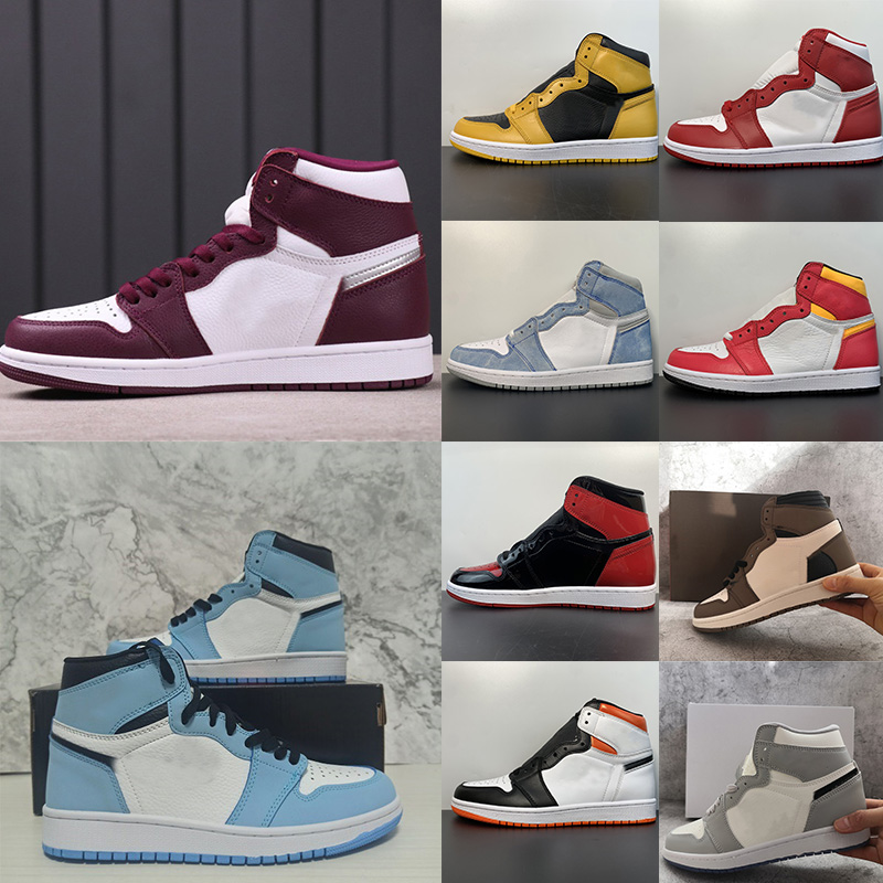 

Jordan1s Retros 1s Mens Basketball Shoes 1 UNC Twist Dark Mocha University Blue Black Hyper Royal Jumpman Sports Sneakers Womens Trainers Bordeaux, 26-turbo green