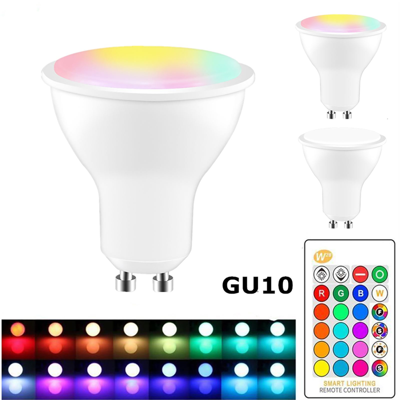 

220V GU10 RGB LED Bulb Lights 8W RGBW Lampada 16 Colors RGBWW Lamp Spots Light With IR Remote Control+Memory Mode Bulbs