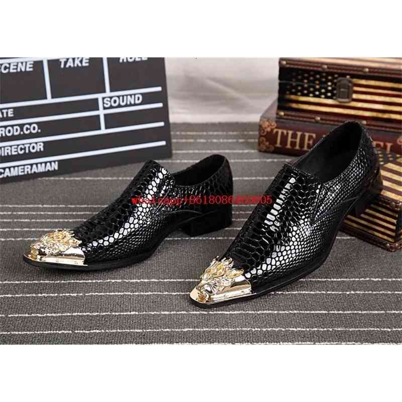 

Shoes Luxury mark Italian Dress shoes of leather men gold BO21, 1# shoe box