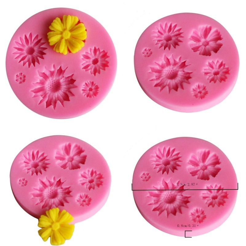 

Silicone Sunflower Shaped Fondant Molds Pure Color Diy Cake Moulds Decorative Chocolates Mold For Baking Tools 1 4yxa E1
