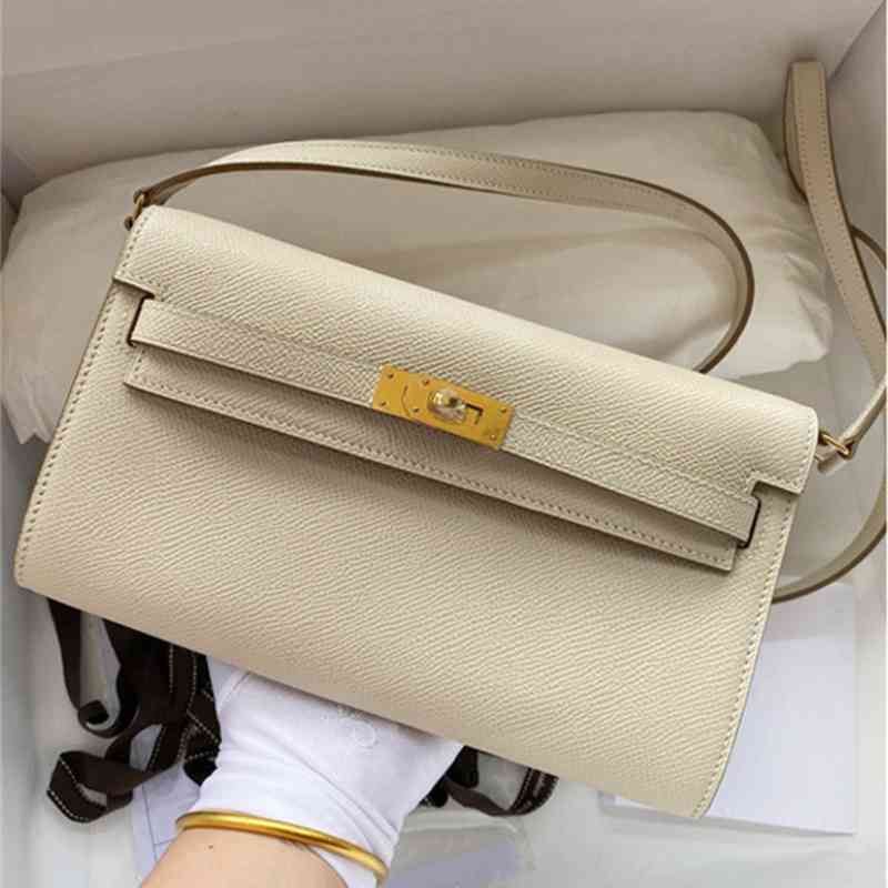 

New pure color Kelly Mini Hand Leather Women's bag One Shoulder Messenger Bag WOC Wallet
