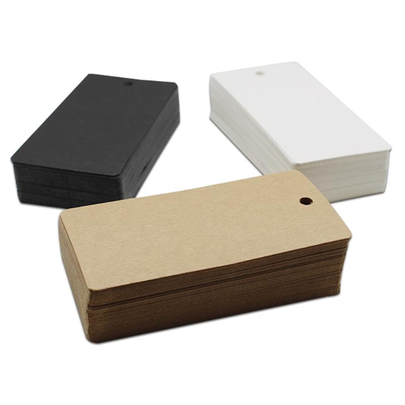 

Greeting Cards White Brown Black Kraft Paper Tags Wedding Gift Blank Message Card Garment Hang Label Products Brand Price Name Hole Design