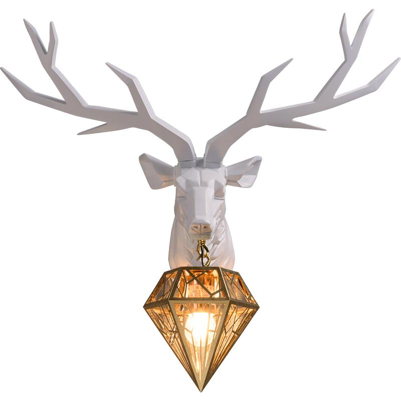 

Wall Lamp Nordic Resin Antler Modern Retro Deer Light Bedside Living Room Bedroom Sconce Coffee Cafe