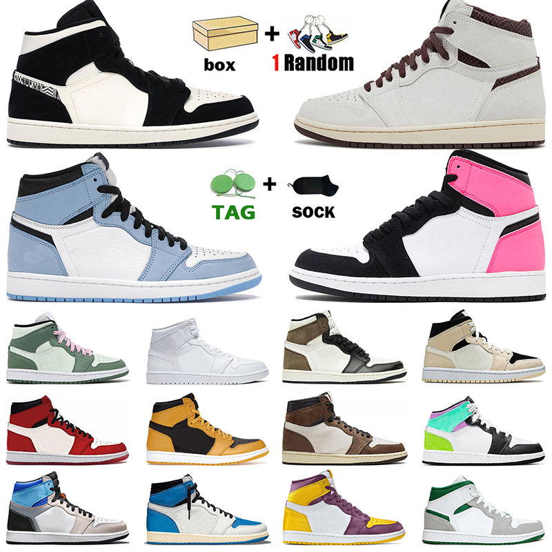 

1s Basketball Shoes Men Women Ma Maniere Equality University Blue Hyper Royal Bred Fragment Twist off Digital Pink Dark Mocha 1 Mid Triple Black White Sneakers