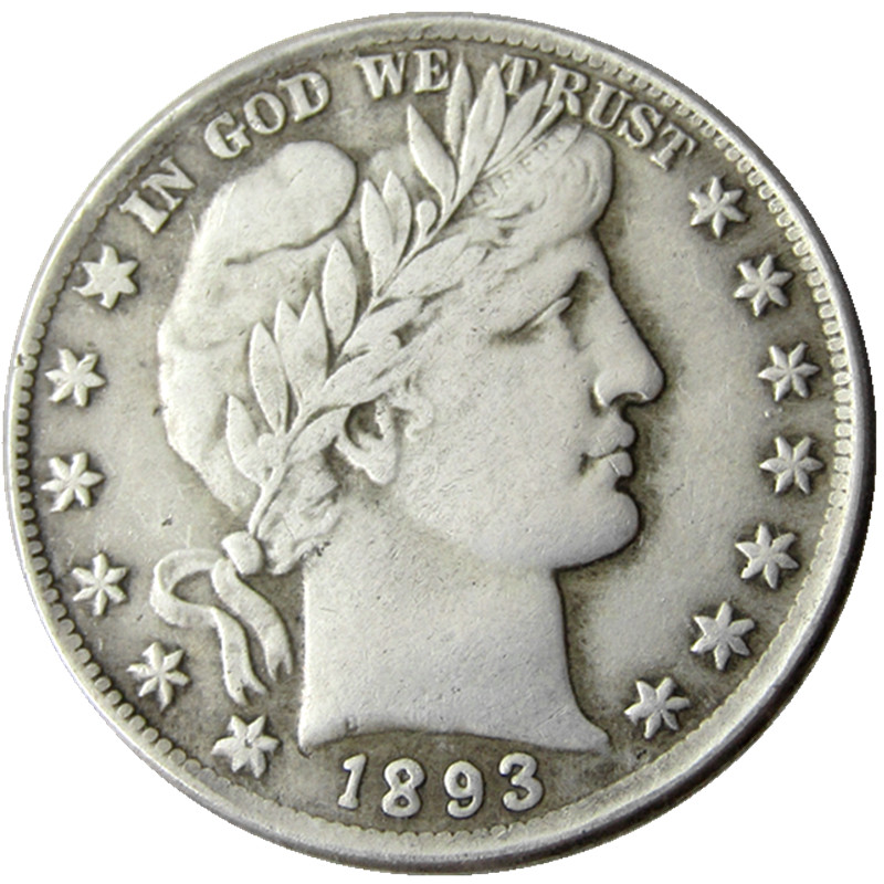 

US 1893 P/S/O Barber Half Dollar Craft Silver Plated Copy Decorate Coin metal dies manufacturing factory Price