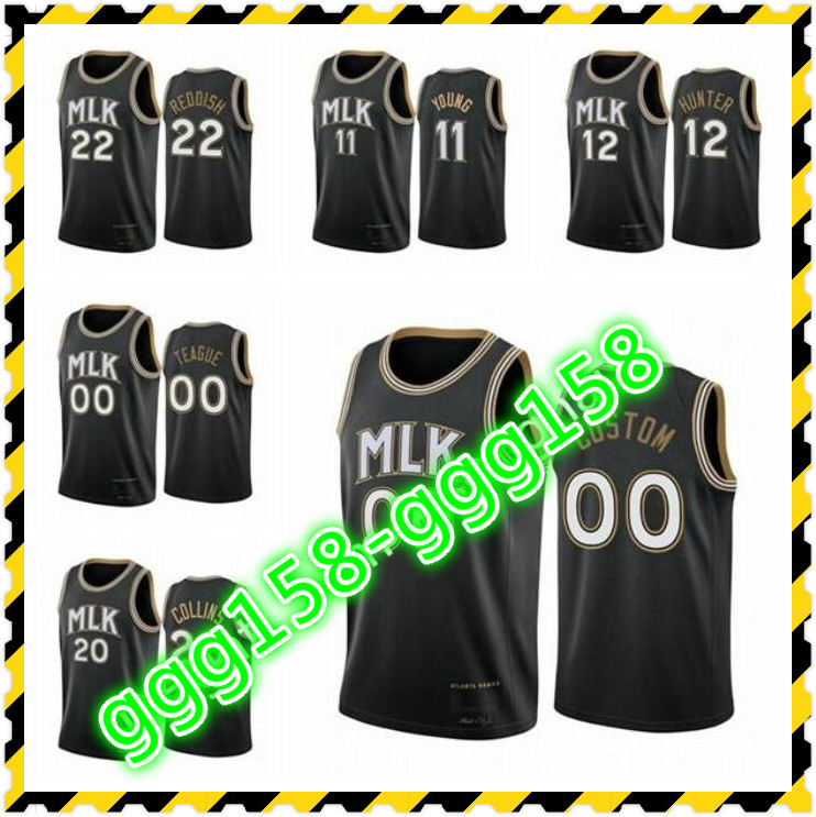 

Print Men's Women kids Jersey Any player Cam Reddish Trae Young Jeff Teague John Collins 2021 City Custom Basketball Jerseys