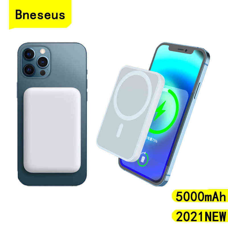 

5000mAh 1:1 Portable Magnetic Wireless Power Bank Mobile Phones Charger for Iphone 13 12 Pro Max External Battery Mini Powerbank H1110, No logo
