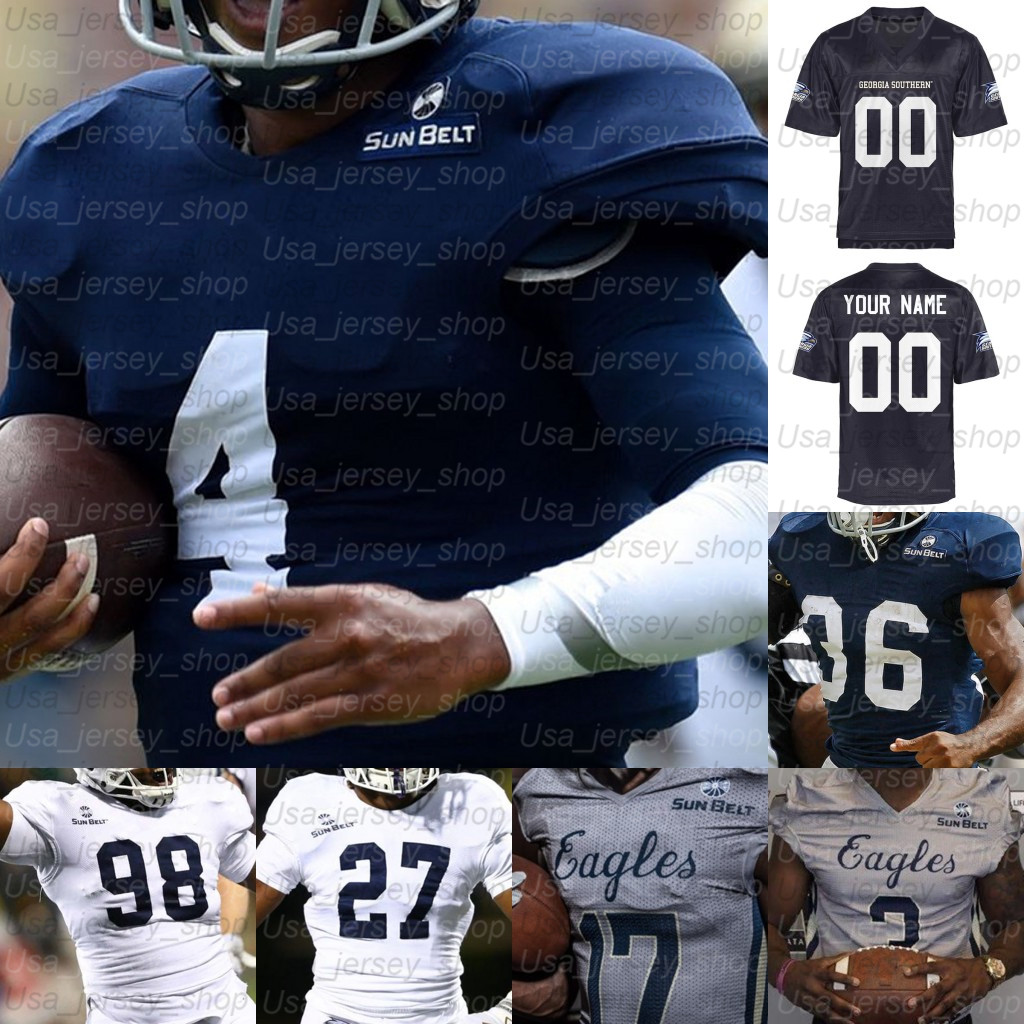 

Custom Georgia Southern College Football Jerseys Shai Werts J.D. King Wesley Kennedy III Beau Johnson Khaleb Hood Raymond, White