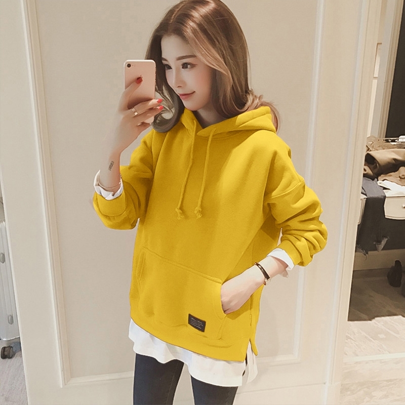 

2021 autumn Korean new fashion versatile college style loose large lantern sleeves thin hooded women's wear, 9023 black