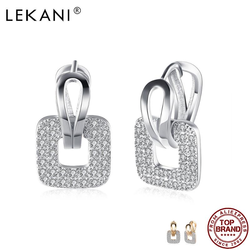 

Square Shaped Champagne Gold Drop Earrings For Women Full White Clean Cubic Zirconia Earring Engagement Fashion Jewelry Dangle & Chandelier, Silver