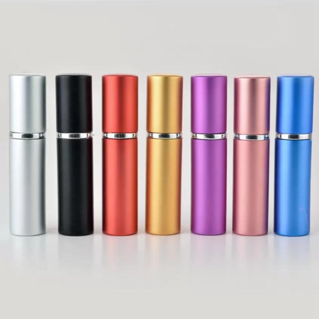 

5ml Perfume Bottle Party Favor Aluminium Anodized Compact Perfume Atomizer Fragrance Glass Travel Refillable Spray Bottle FY3329 In Stock Xu