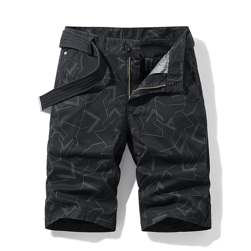

Summer Men's Camouflage Cotton Zipper Casual Pocket Regular Five-Point Pants Military Cargo Plus Size Shorts 210720, Red