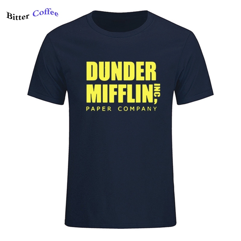 

Men Short Sleeve The Office TV Show Dunder Mifflin Paper T-Shirt O- Neck Tee Shirts For Print Cotton T Shirt 210707, 14