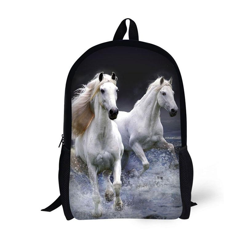 

Backpack Mochila Masculina For Children 17 Inch Cool Horse Animal School Portable Bag Teen Boys, 6426c