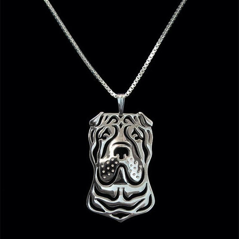 

Pendant Necklaces Women's Jewelry Metal Dog Female Alloy Chinese Shar Pei Drop