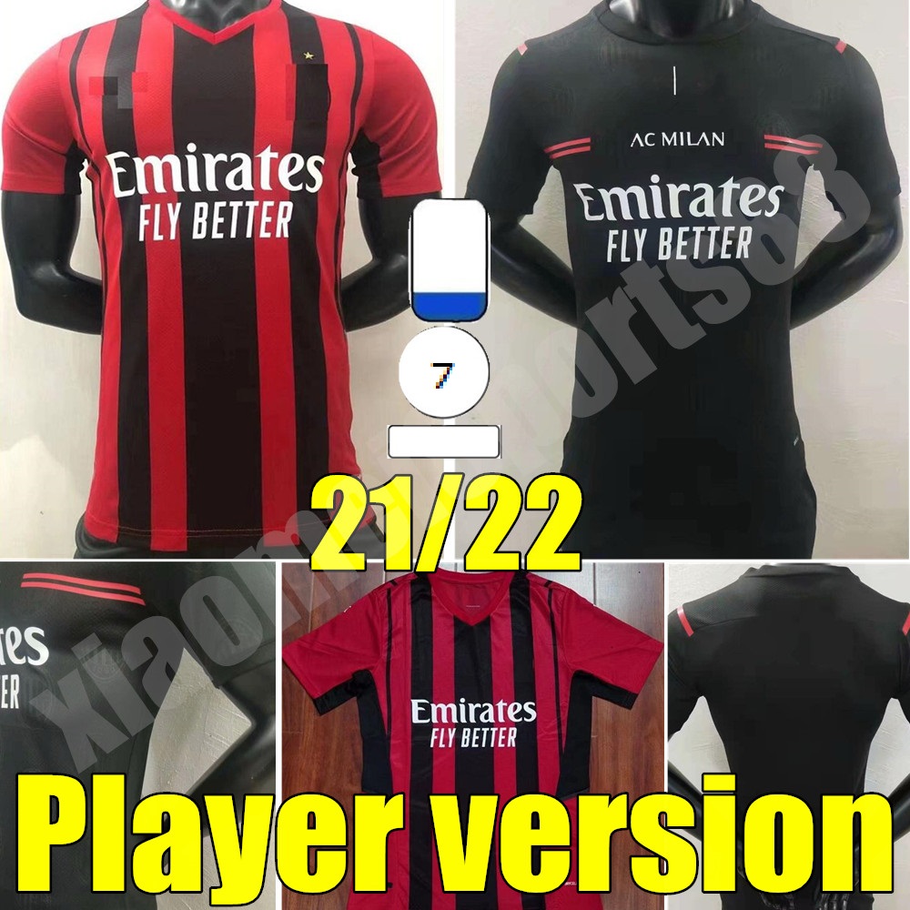 

Ac milan player version 21 22 soccer jersey 2021 2022 IBRAHIMOVIC PAQUETA BENNACER REBIC ROMAGNOLI CALHANOGLU home away 3rd Men football shirt