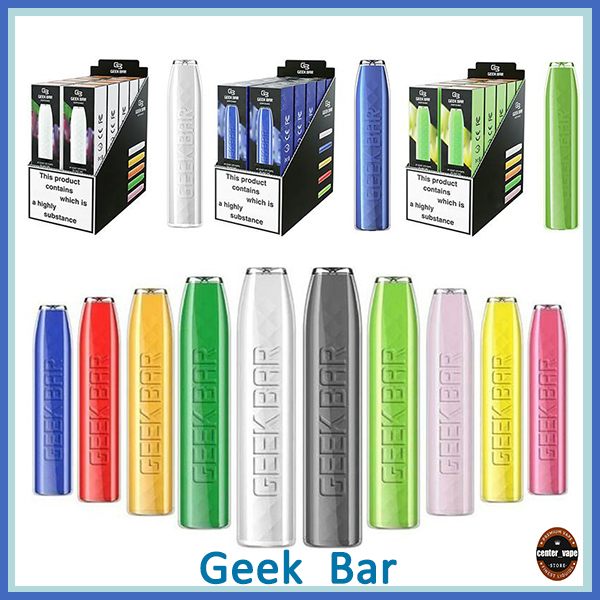 

Geek Vape GEEK BAR Disposable E cigarettes 575 Puffs Vape Pen 2.4ml Prefilled pods Cartridge 500mAh Battery Starter Kit VS Onee stick