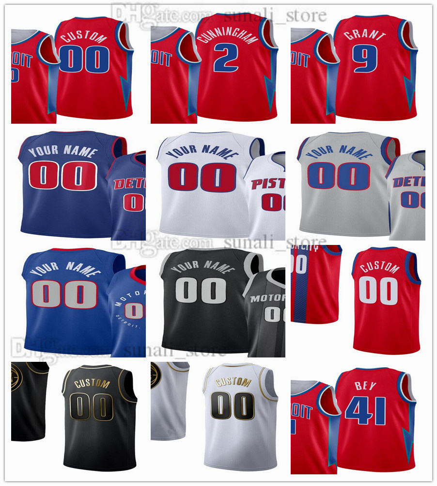 

Printed Basketball 00 Bol Bol Jerseys Saddiq Bey 41 Cade Cunningham 2 Jerami Grant 9 Killian Hayes 7 Kelly Olynyk 13 Trey Lyles 8 Josh 5 Frank Jackson 14 Cassius Stanley, City red