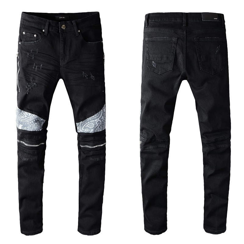 

2021 Amiry New Men's Luxury Designers Denim Jeans Holes Trousers Biker Pants #642