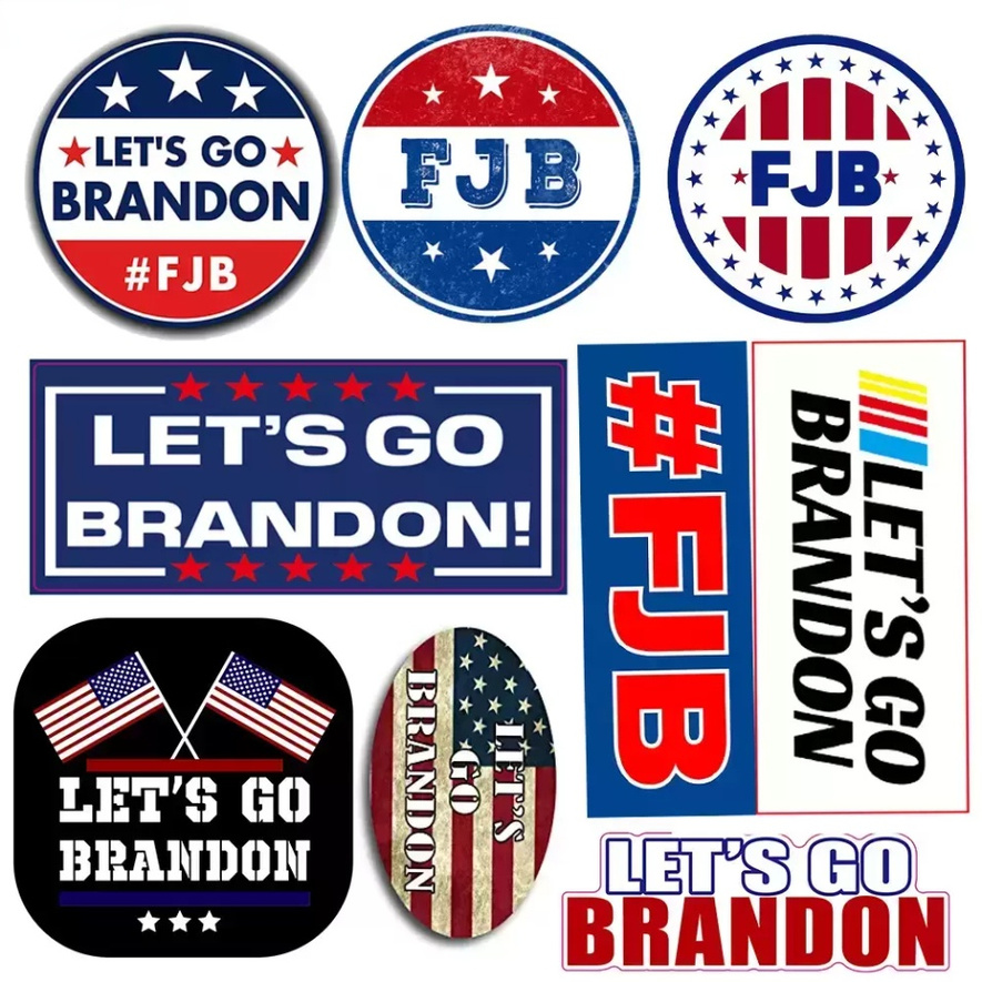 

Let's Go Brandon Stickers Flags For Car Cellphone Cups Universal Tags Decoration WHT0228