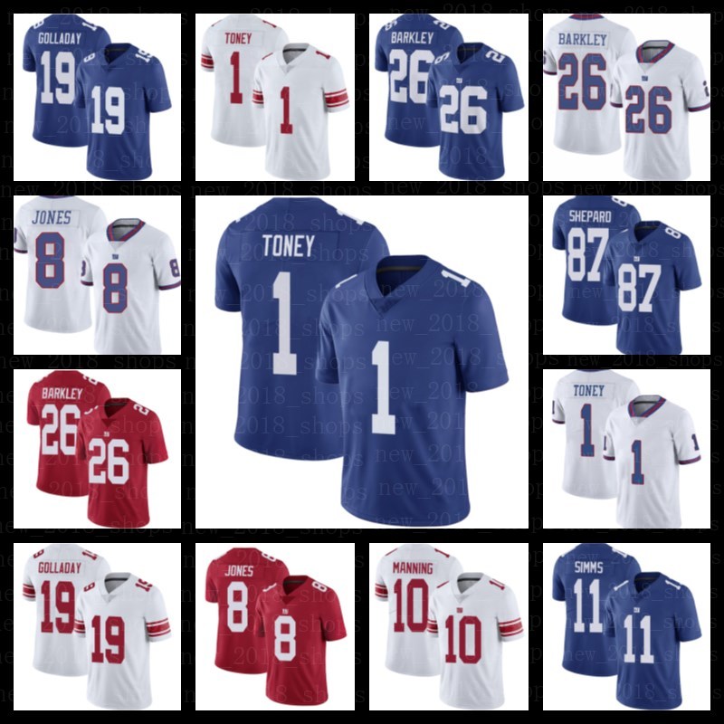 

26 Saquon Barkley 1 Kadarius Toney Jerseys New Men York Giants Football 19 Kenny Golladay 8 Daniel Jones 87 Sterling Shepard 86 Darius Slayton 88 Evan Engram
