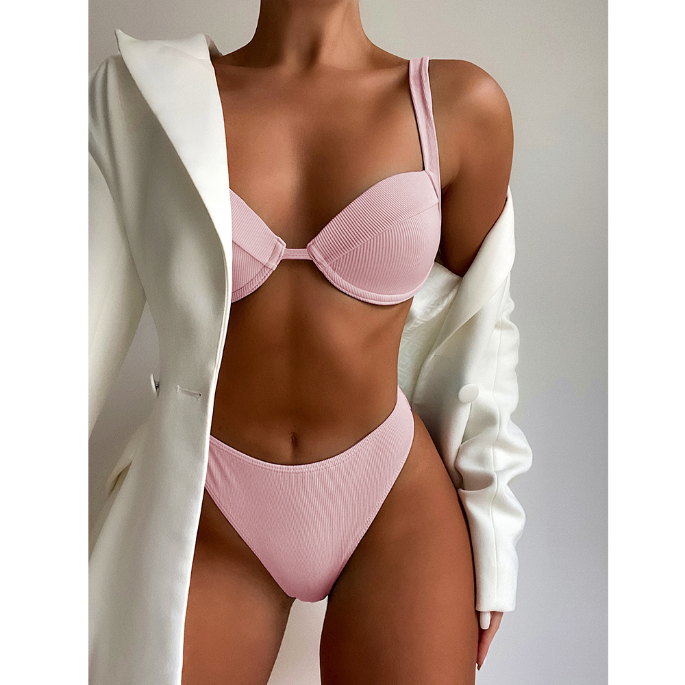 

High Waist Bikini Underwire Push Up Swimwear Women 2021 Sexy Swimsuit Female Two Pieces Bikini Set Bather Bathing Suit Beachwearswimwear Bat
