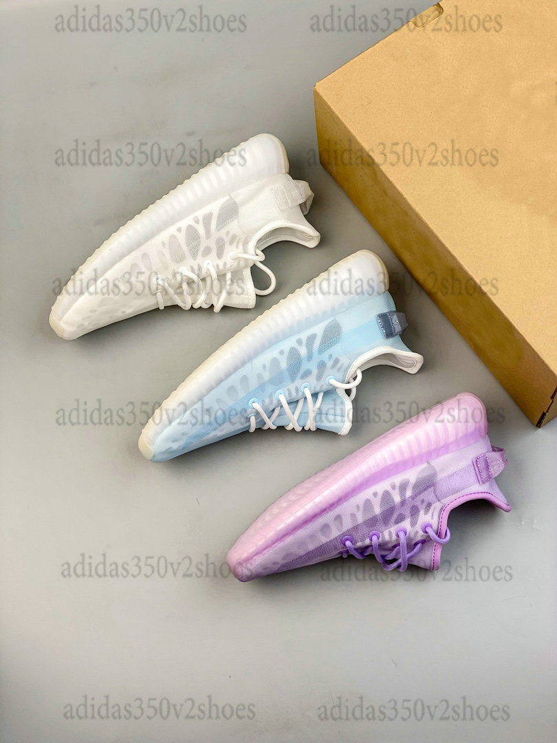 

Kanye V2 Boosts Designer Running Shoes Mono Pack Ice Clay Cinder MIST Black Blue Monofilament Mesh Primeknit Men Womens Trainer Sneakers, 01