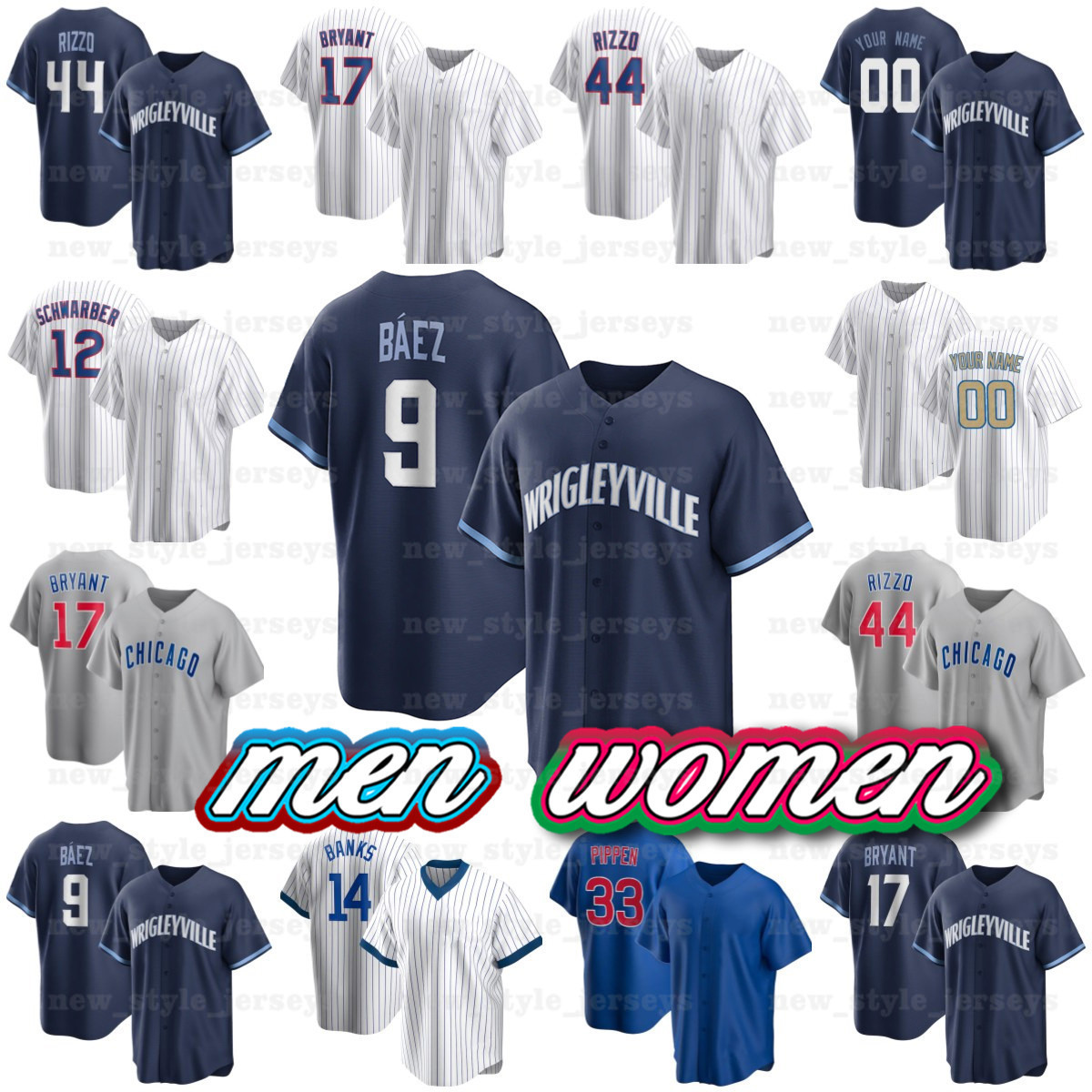 

Javier Baez Wrigleyville Chicago 2021 City Cubs Connect Jersey x3 Anthony Rizzo Kris Bryant Joc Pederson Willson Contreras Craig Kimbrel Ryn, Blue;black