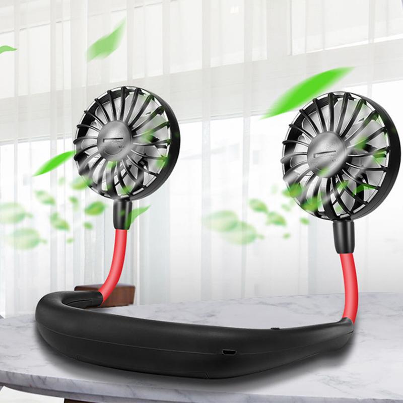 

Electric Fans Tik Tok Hanging Neck Fan Handheld Mini Desktop High Power Brushless Ultra-quiet Motor Outdoor Travel USB