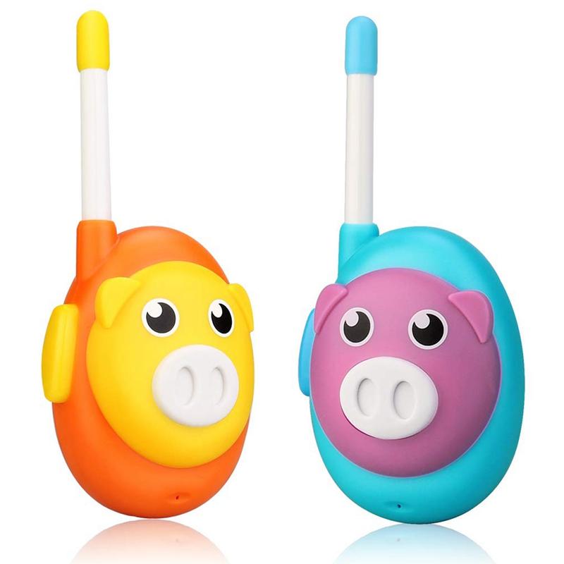 

Retevis 2PCS RB16 Toy Walkie Talkie 1 Channel Two Color PMR PMR446 Cartoon Style Two-Way Radio Festival Gift US Frequency 1CH