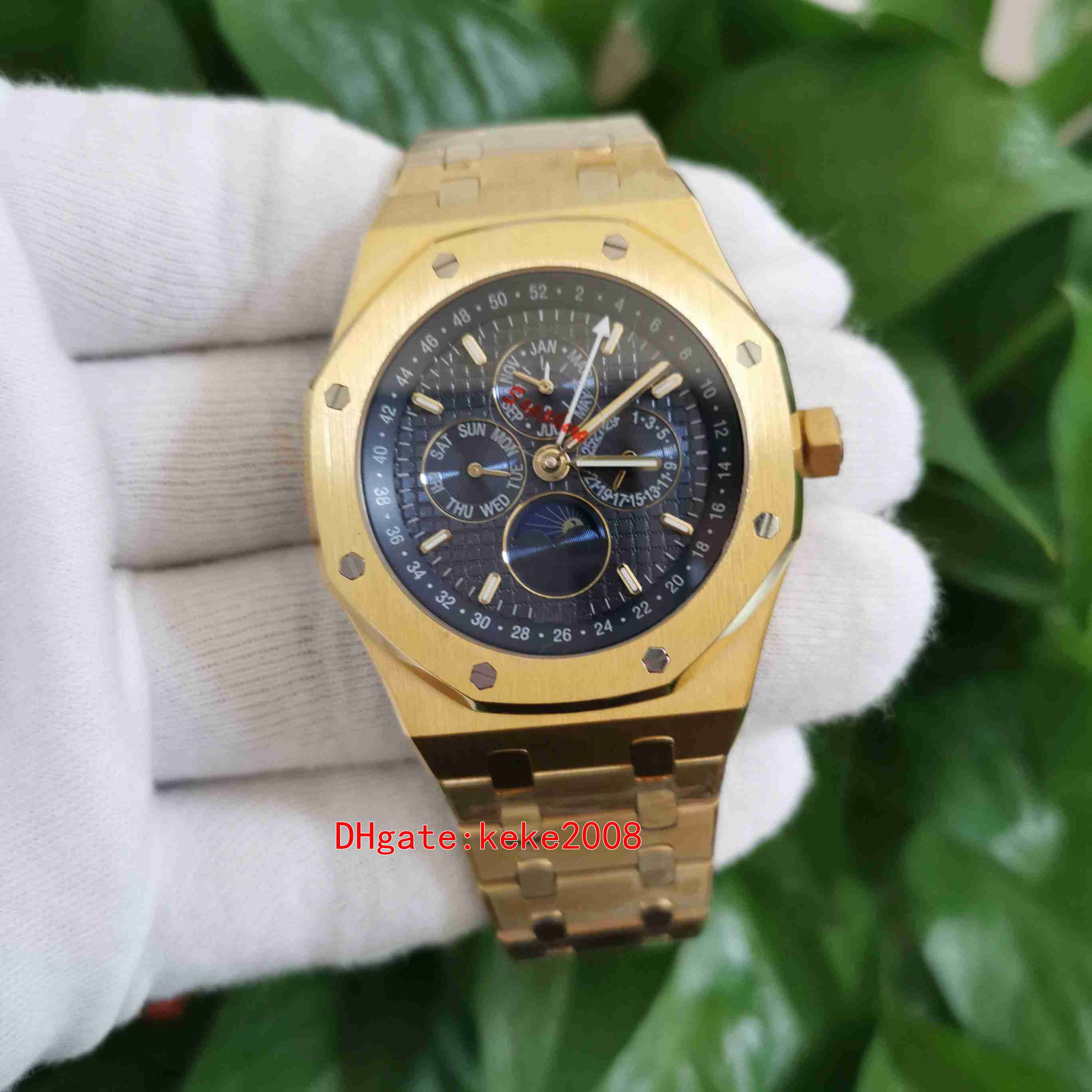

Excellent Top Quality men Watch Wristwatches 41mm 26597 26597PT.OO.1220PT.01 Yellow Gold Asia Transparent Mechanical Automatic Mens Watches, No box papers